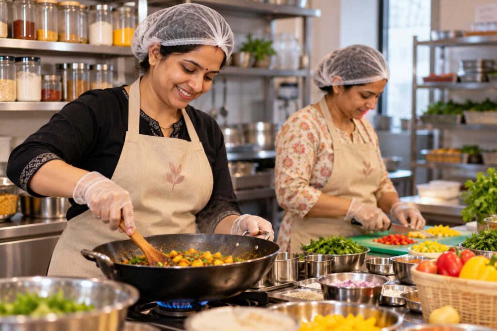 Yaavi's Yums team preparing food
